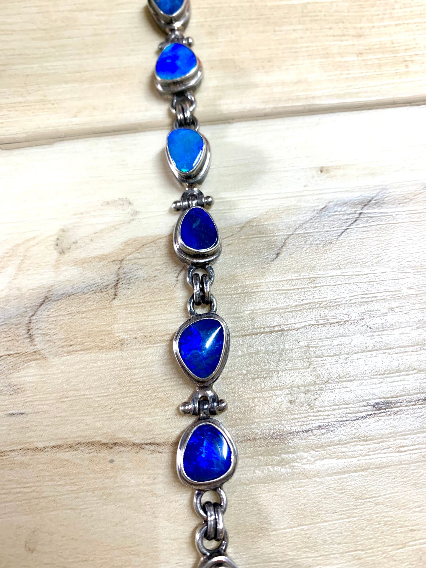 Sarda 925 Australian Blue Opal Link Bracelet